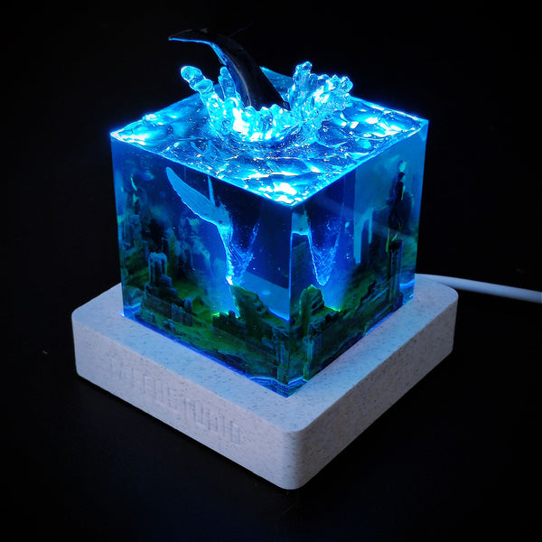 Midnight Ocean Dream Humpback Dive Night Light