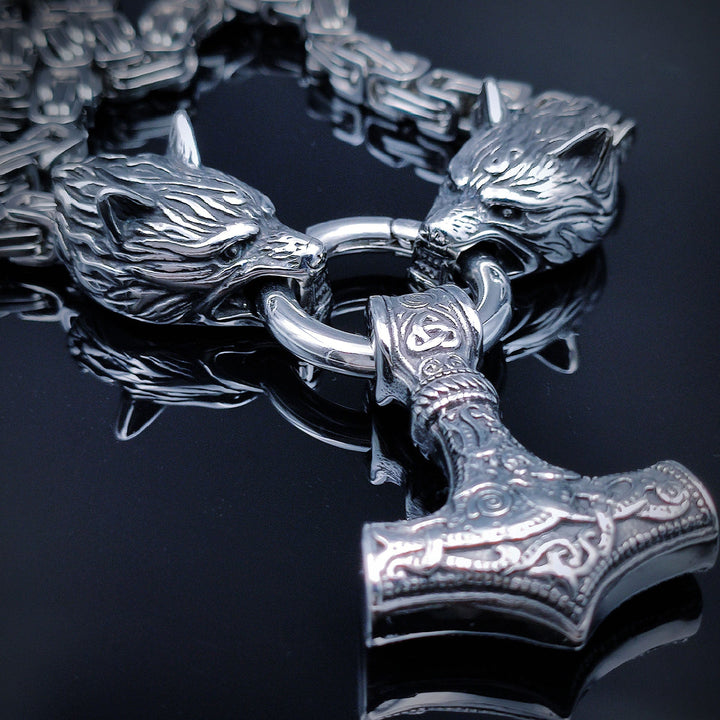 [1084] No Tarnishing Stainless Steel Thors Mjolnir Necklace - Taffu Craft Studio