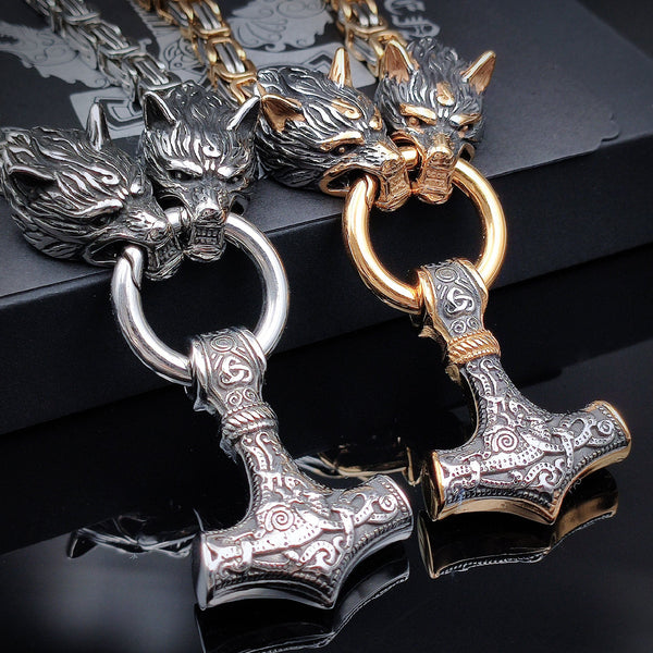 [1084] No Tarnishing Stainless Steel Thors Mjolnir Necklace - Taffu Craft Studio
