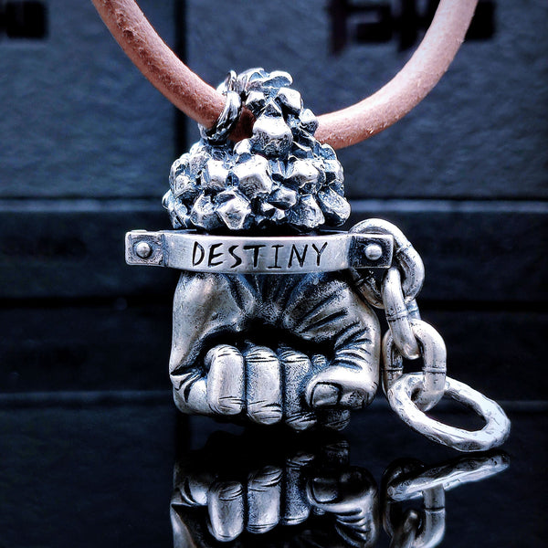 [1094] Limited Retro Style Sterling Silver S925 Defying Destiny Pendant Necklace - Taffu Craft Studio