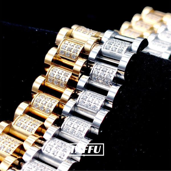 [2002] Luxry Shiny Zircon Stainless Steel 316L Bracelet - Taffu Craft Studio